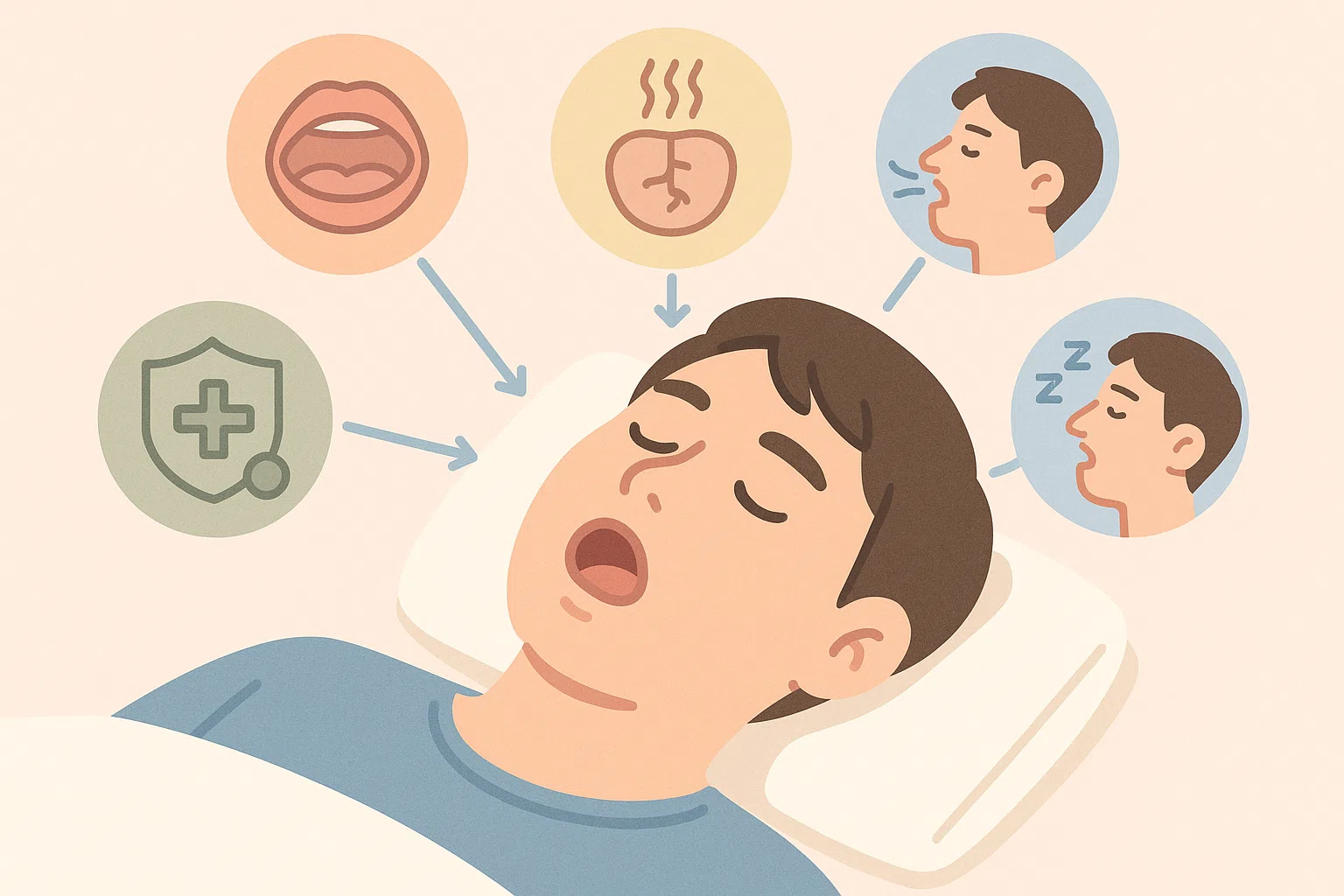 입호흡으로 인한 구강 건조, 입 냄새, 코골이, 수면무호흡증, 얼굴형 변화, 면역력 저하까지 연관된 영향