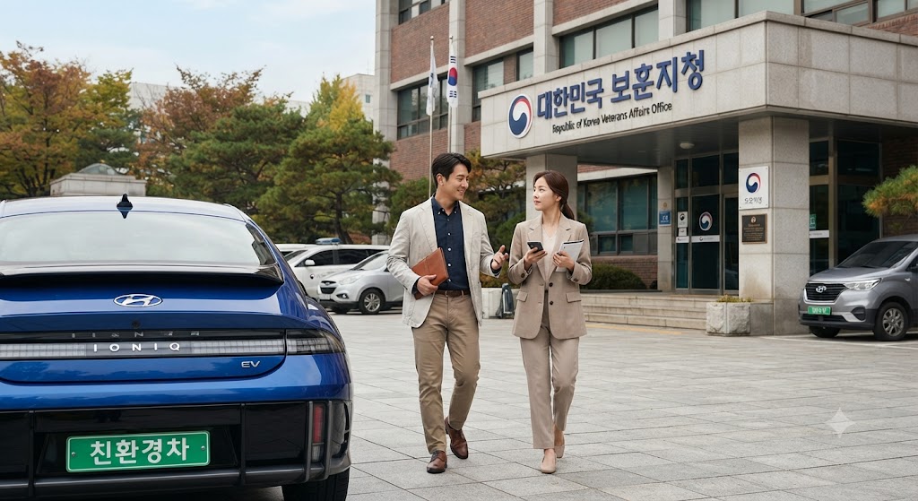 국가유공자 손자녀가 보훈지청에 방문하는 모습