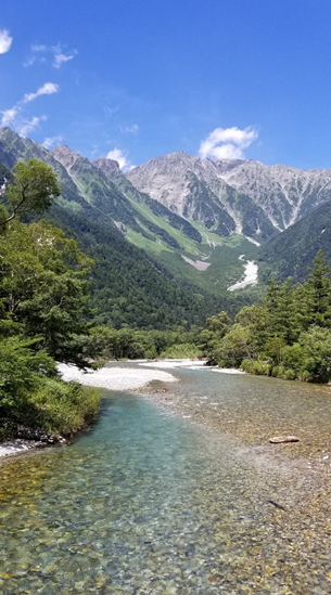 나가노 국립공원 카미코지 트레킹 풍경