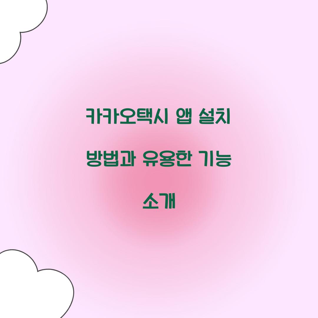 카카오택시 앱 설치