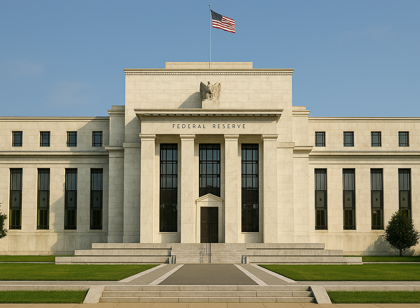 미국 워싱턴 DC 에 위치한 연방준비은행 청사를 MS Copilot로 사실적으로 생성한 이미지입니다.