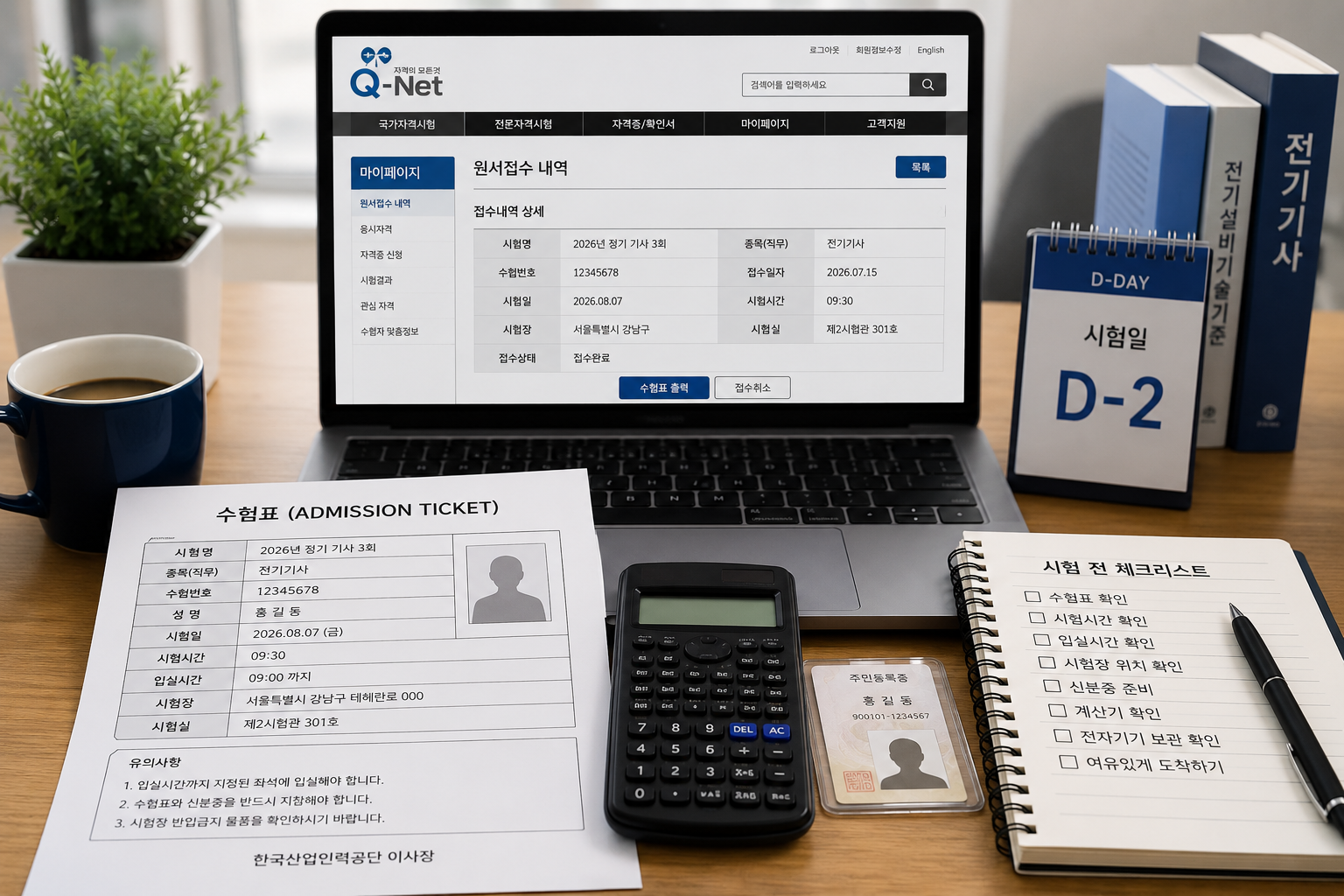 기사시험 수험표