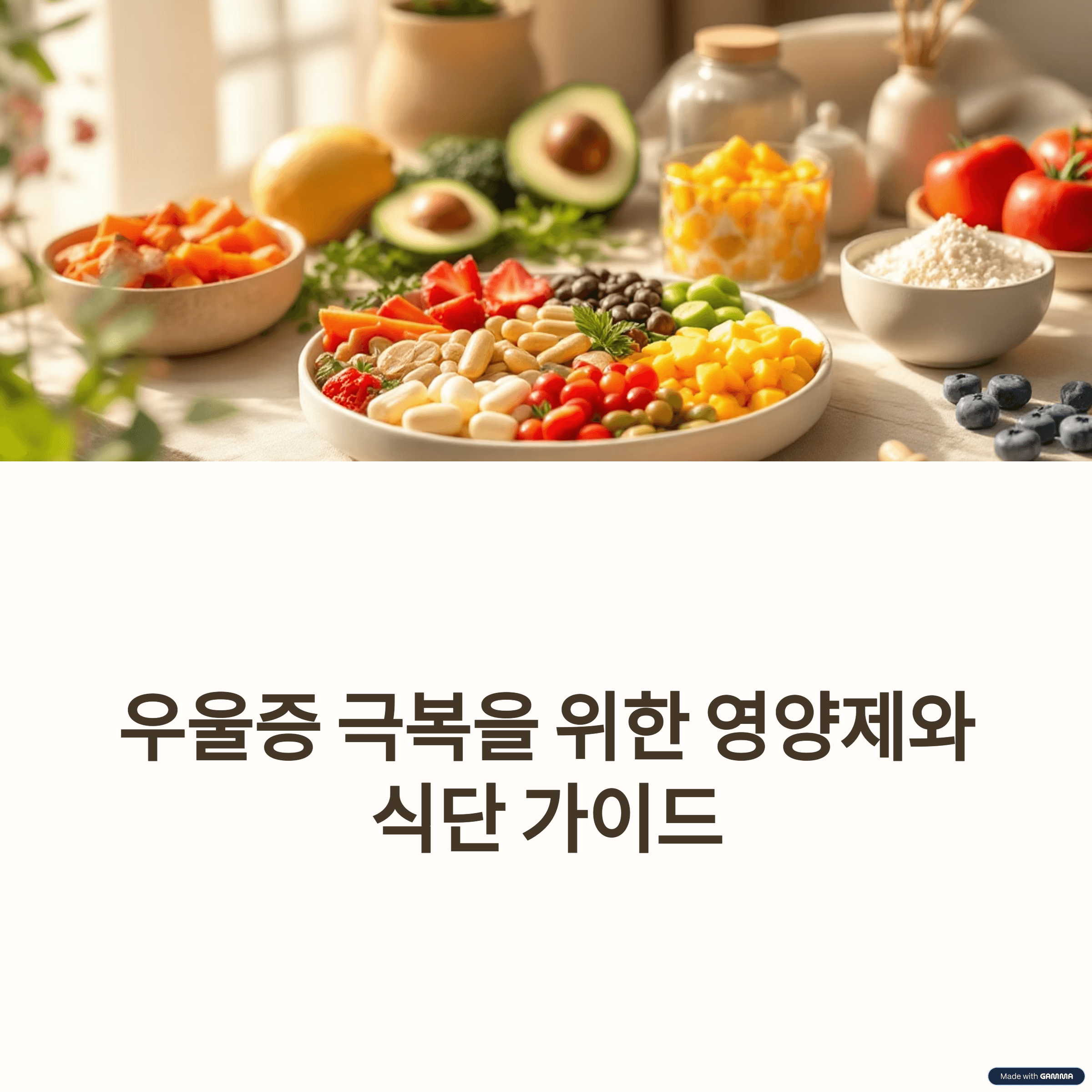 우울증 극복에 도움이 되는 영양제와 식단 구성법 완벽 가이드