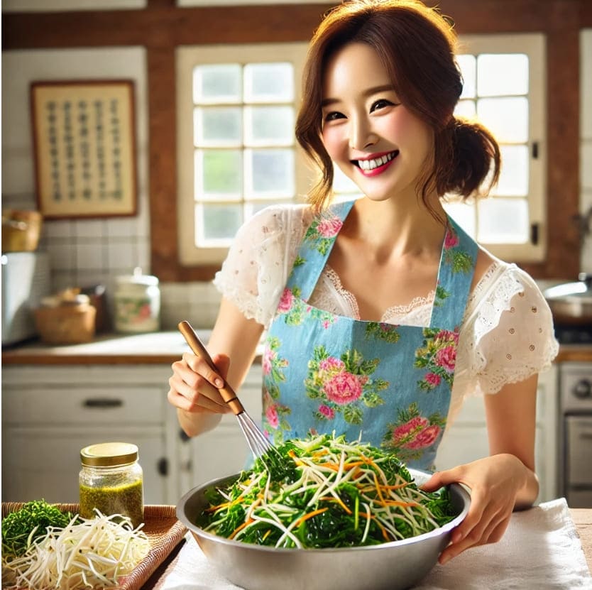 나물-무침하는-주부-모습