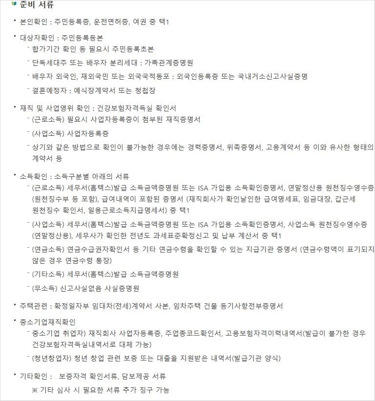 중소기업-취업-청년-전월세-보증금-대출지원-제출서류