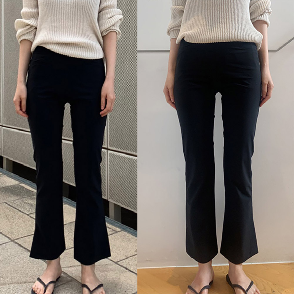 여성 가을 겨울 부츠컷슬랙스 쿨 냉장고바지 밴딩 키작녀 여자조거팬츠 여름