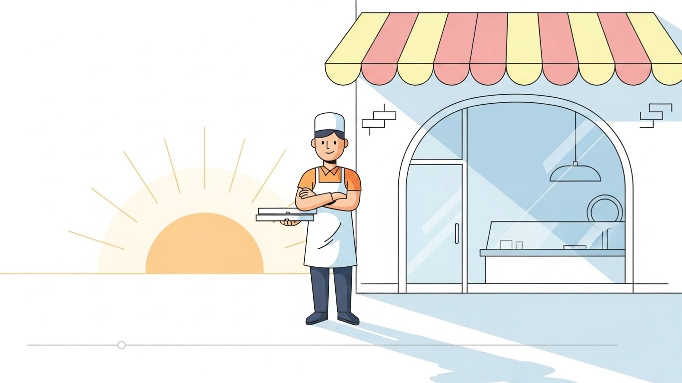 가게 홍보 전략을 정리하며 사전 준비의 중요성을 생각하는 모습입니다.