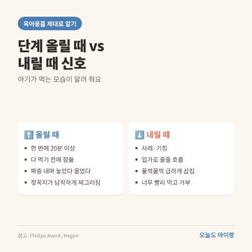 젖병·젖꼭지 교체 시기, 단계 숫자는 '개월 수'가 아니었어요: 단계 올릴 때와 바꿀 때 신호