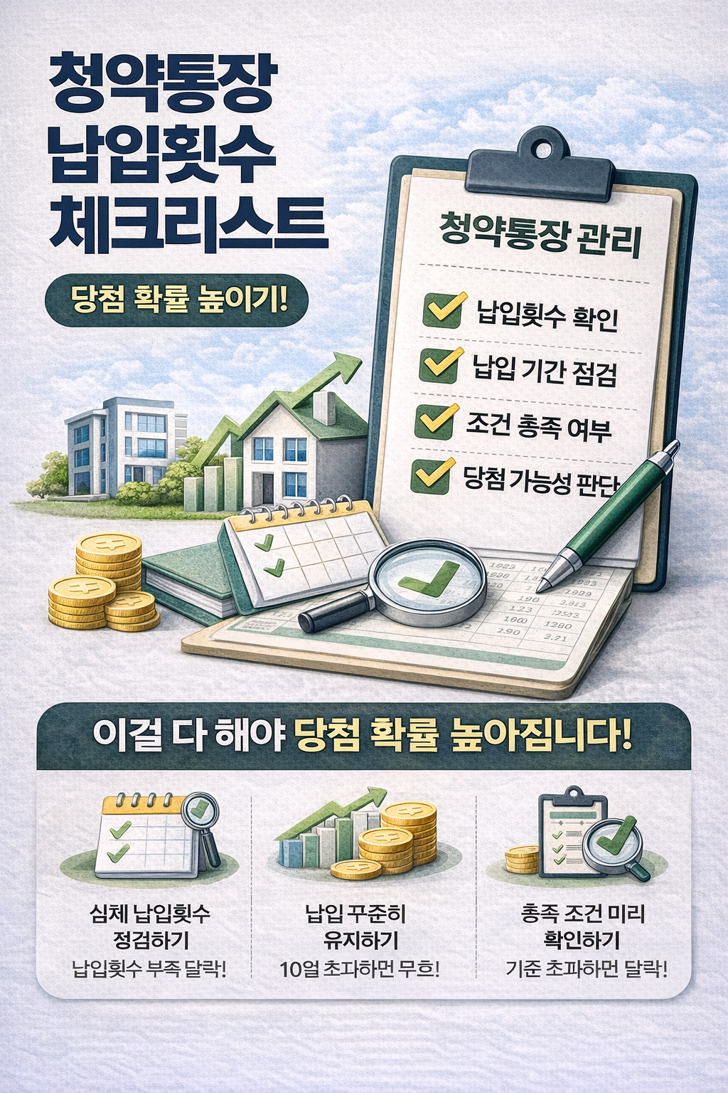 청약통장 납입횟수 몇 번 필요할까 관련 체크리스트 사진