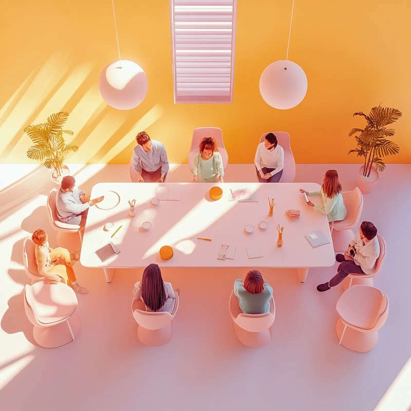 초보 투자자들이 연금 ETF 장기 포트폴리오 전략 핵심을 토론하며 미래 자산 배분과 수익률, 꾸준한 투자 방안, 리밸런싱, 안정적 성장 요소가 어우러진 장면