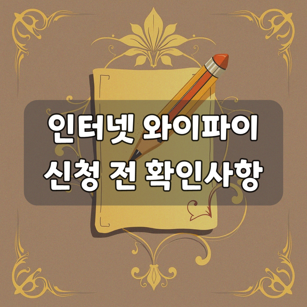 인터넷 와이파이 신청, 무엇을 알아야 할까