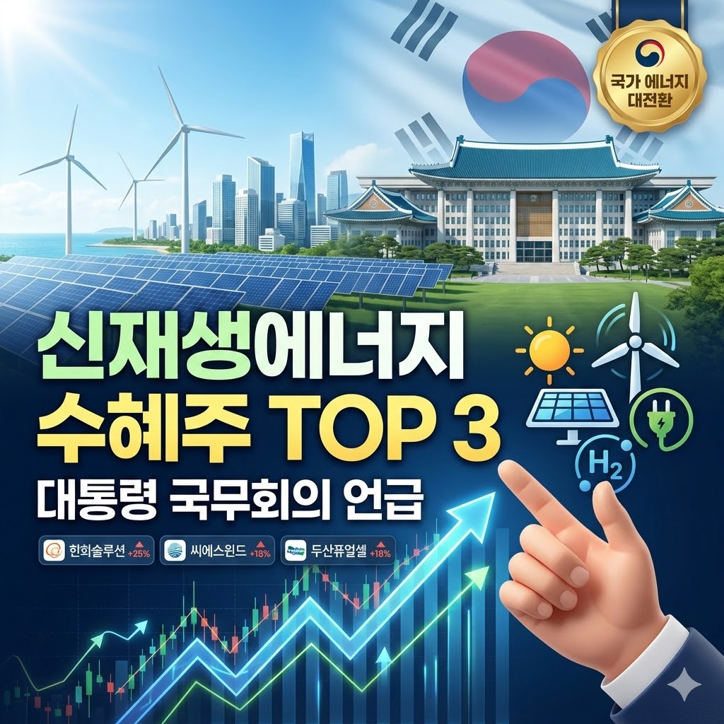 2026년 정부 신재생에너지 정책 비전을 상징하는 미래형 에너지 도시 전경