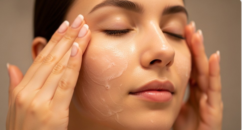 클렌징 하는 여자 사진