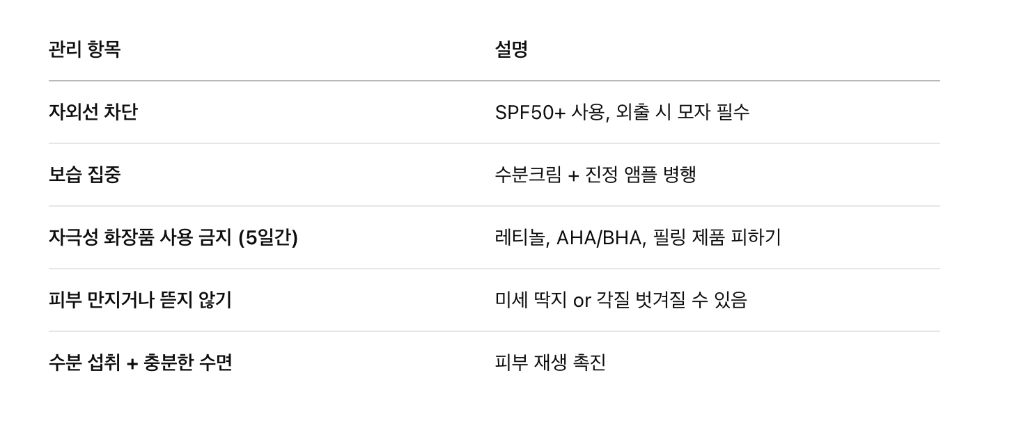 시술후 관리법