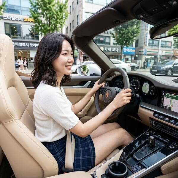 차량을 운전하고 있는 모습