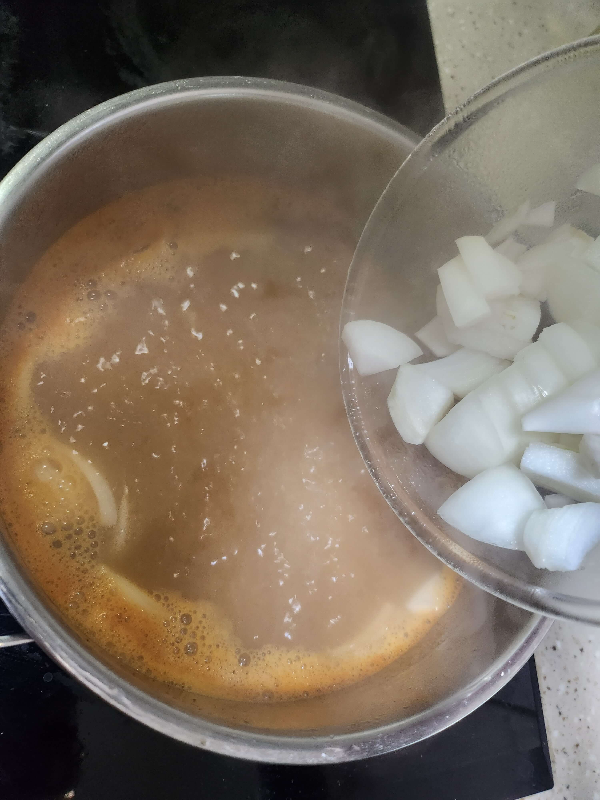 시금치된장국끓이기