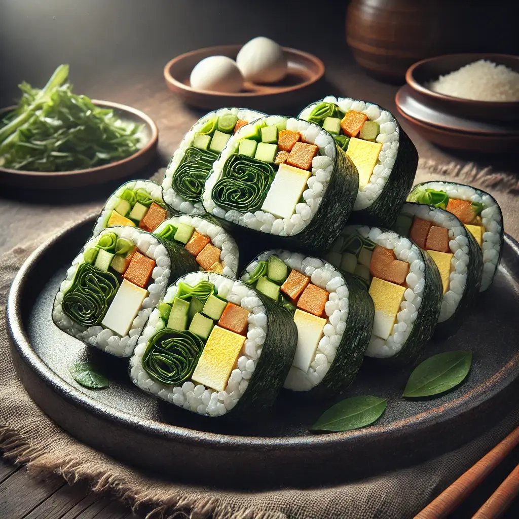 봄철 식단 명이나물 김밥 관련 사진