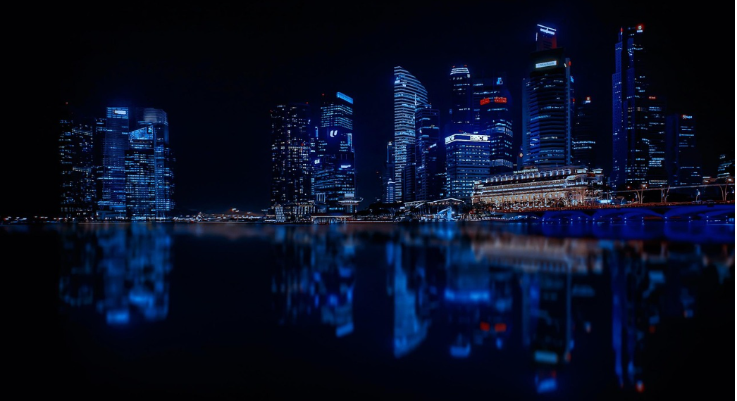 싱가포르 야경 풍경 사진