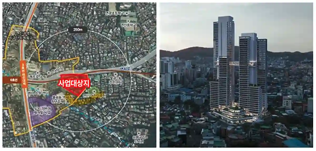 연신내역-도심공공주택-위치(좌)-조감도(우)