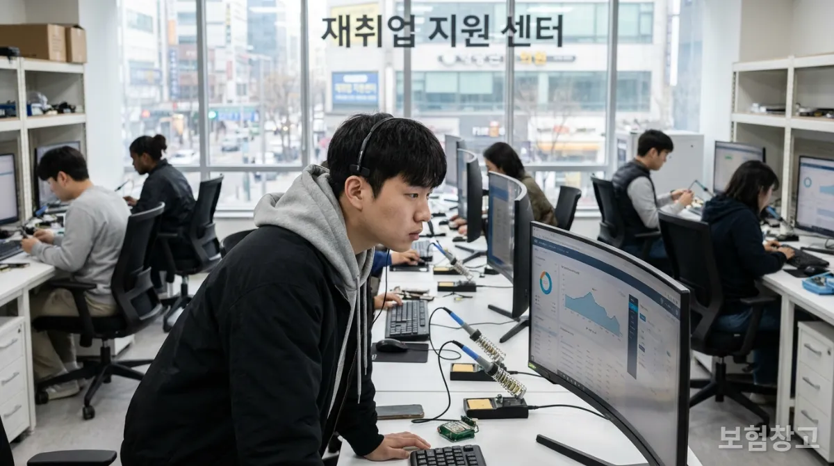 국비지원 직업 훈련을 받는 한국 청년