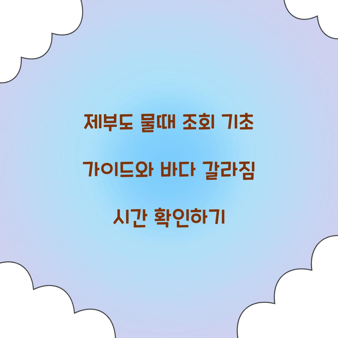 제부도 물때 조회