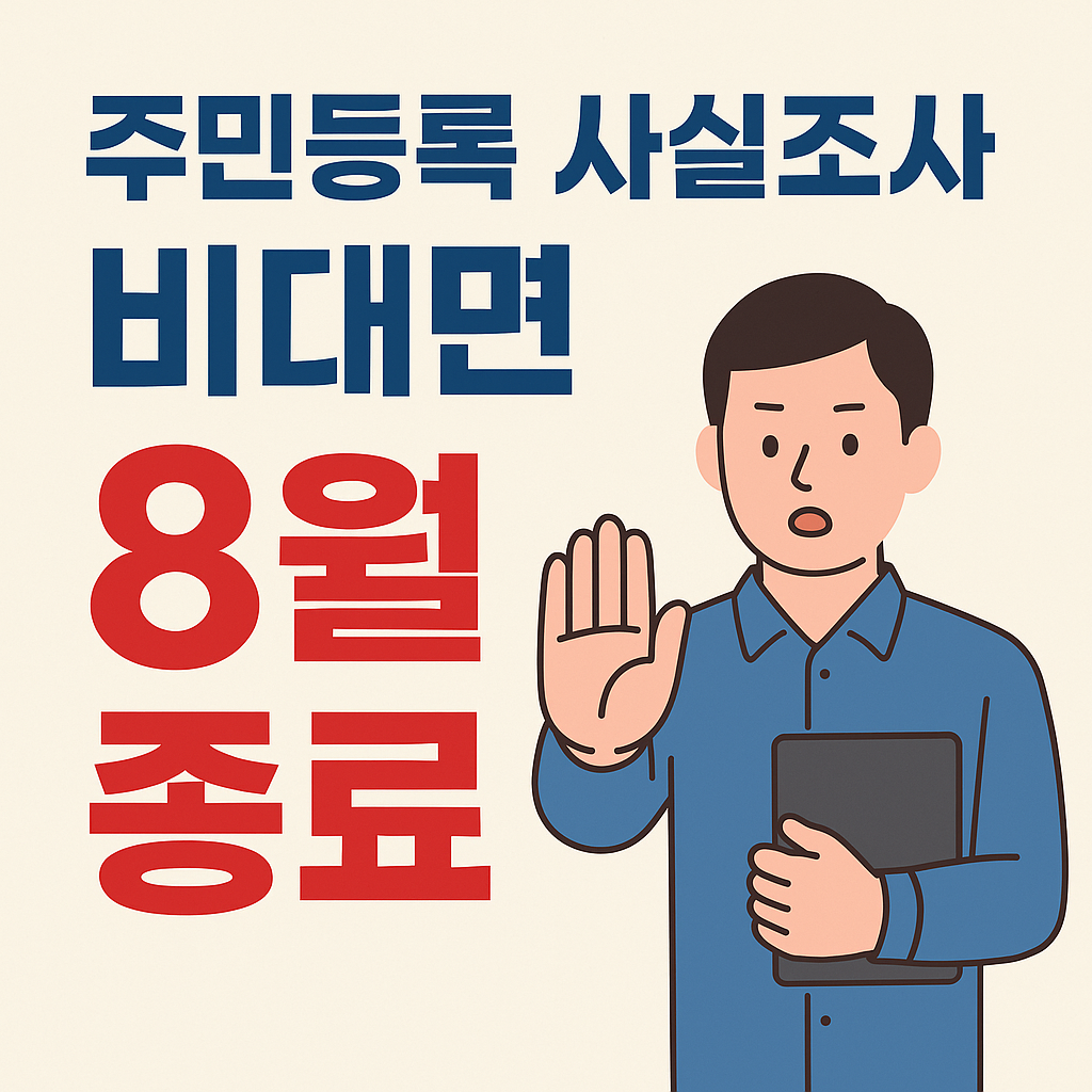 주민등록 사실조사 비대면 8월 종료