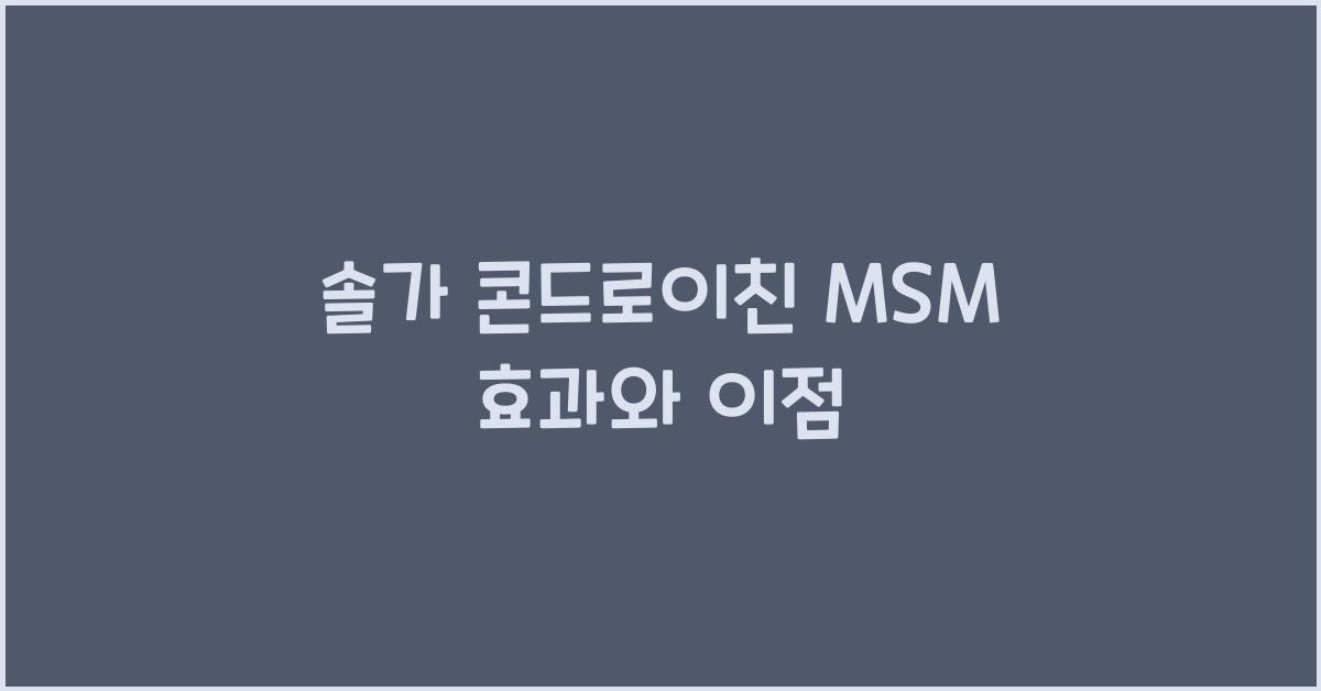 솔가 콘드로이친 msm