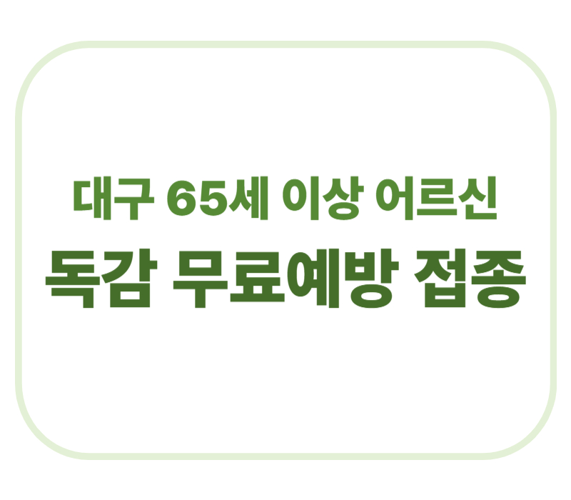 대구 65세 이상 어르신 독감 무료예방 접종에 관한 표어 이미지
