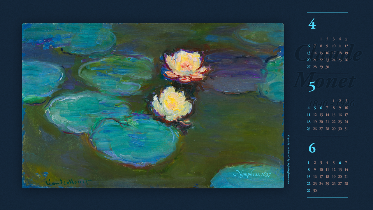 01 모네 수련 B - 2025년5월 노트북배경화면