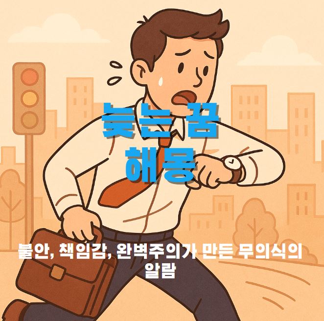 남성이 회사에 늦어서 바쁘게 출근을 하는 모습