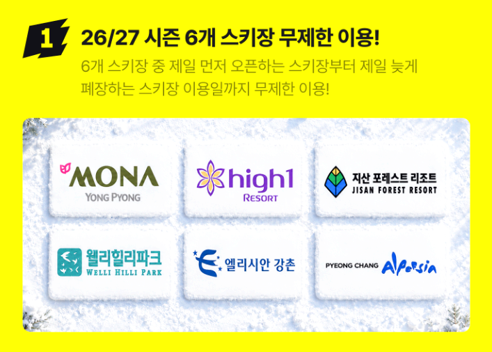 26/27 시즌 스키장 X6 시즌패스