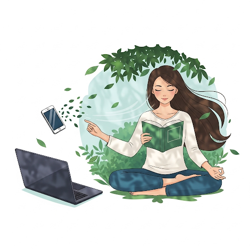 digital detox 를 상징적으로 표현하는 이미지