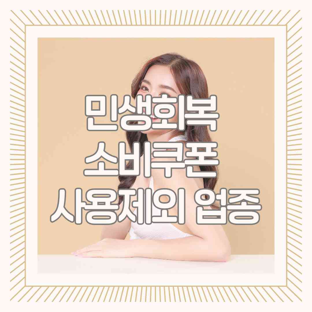 민생회복 소비쿠폰 사용제외 업종