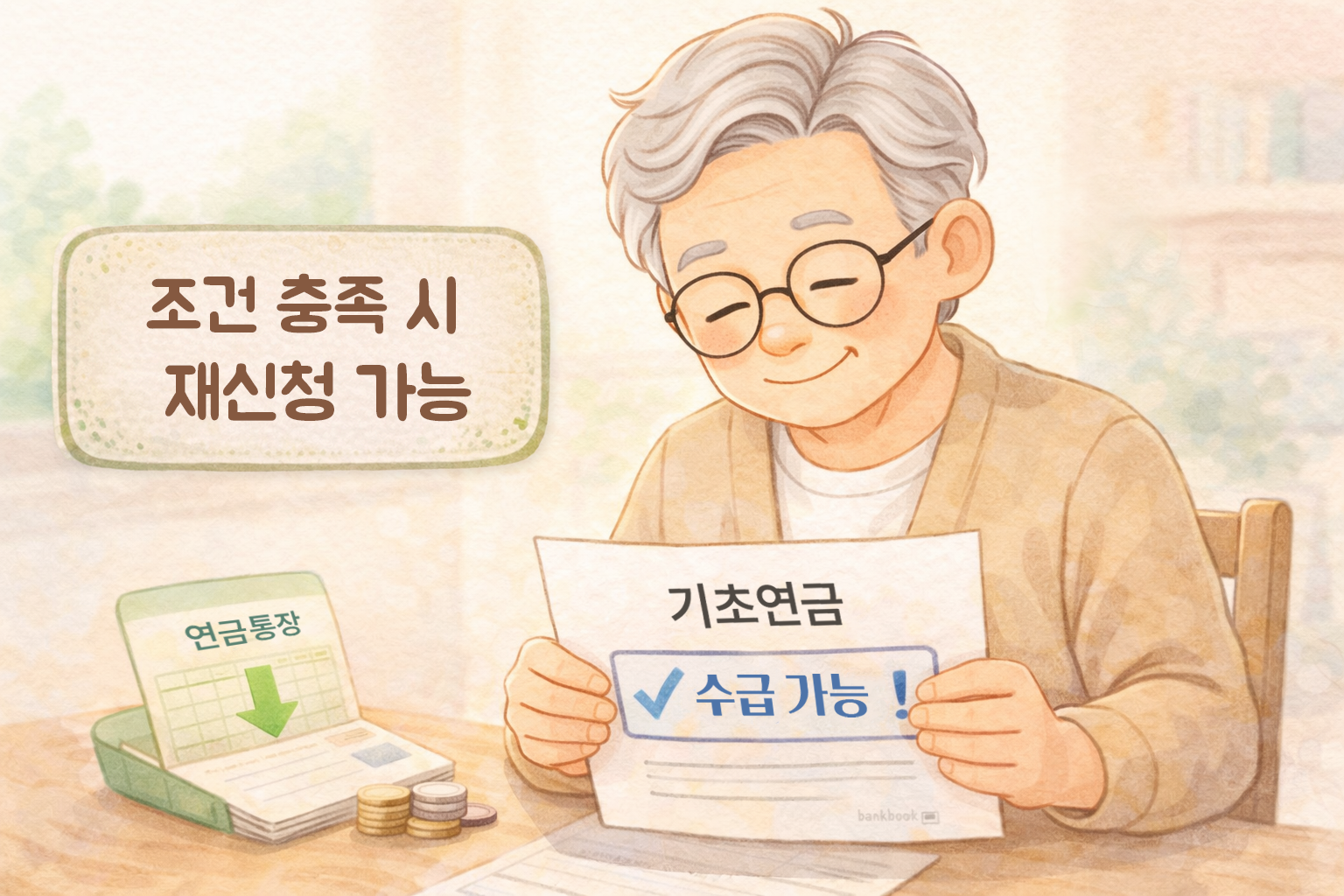 기초연금 탈락 후 재신청 가능 조건과 다시 받을 수 있는 상황 설명 이미지