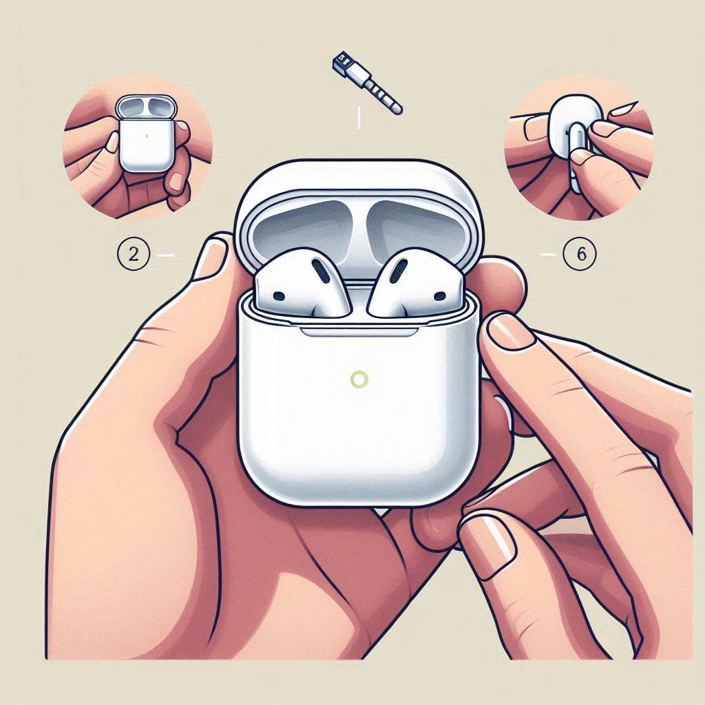 에어팟 충전 불량 원인(케이블·단자·인식 오류)을 점검하는 이미지
