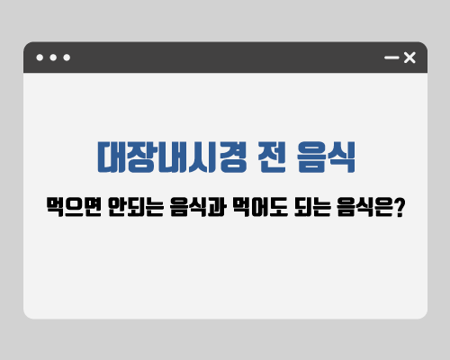 대장내시경 전 음식