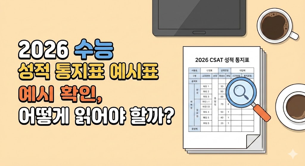 2026 수능 성적 통지표 예시 확인, 어떻게 읽어야 할까 지금 보기