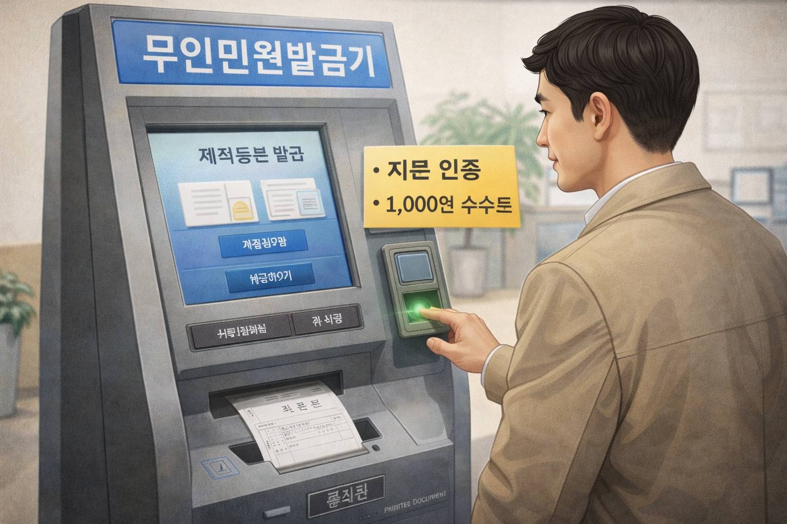 무인민원 발급기 사용