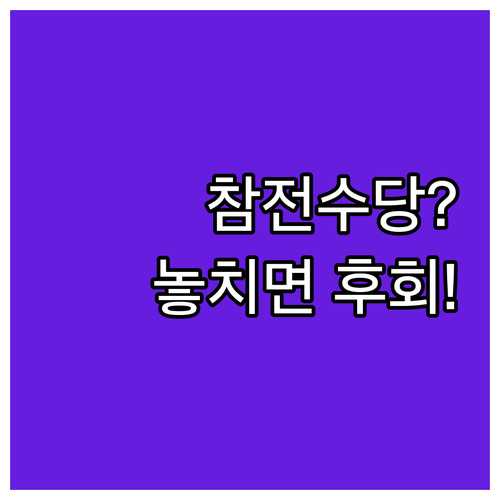 2025년 울산시 참전명예수당 총정리..