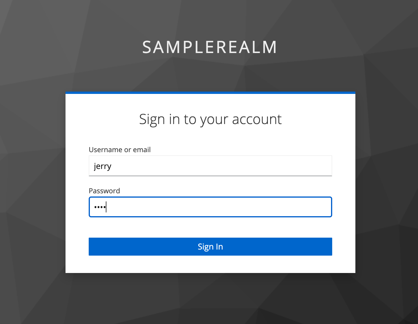 Keycloak 사용자 로그인 화면