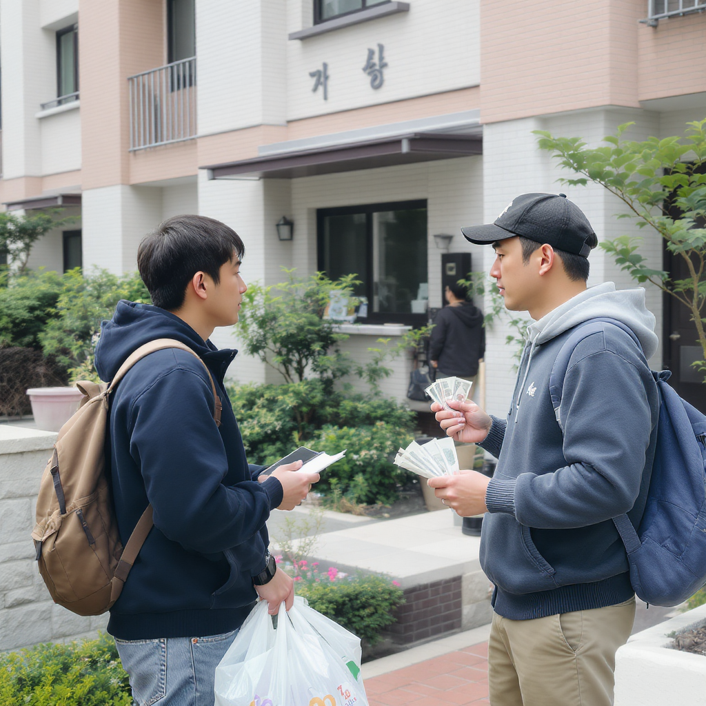 당근 마켓을 통해 거래를 하는 장면