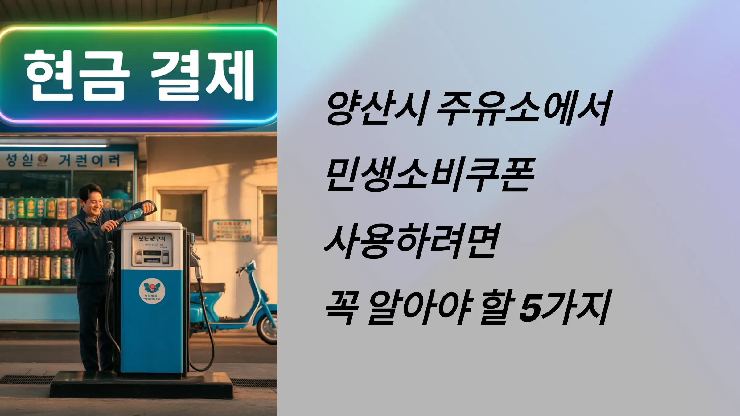 양산시 주유소에서 민생소비쿠폰 사용하려면 꼭 알아야 할 5가지