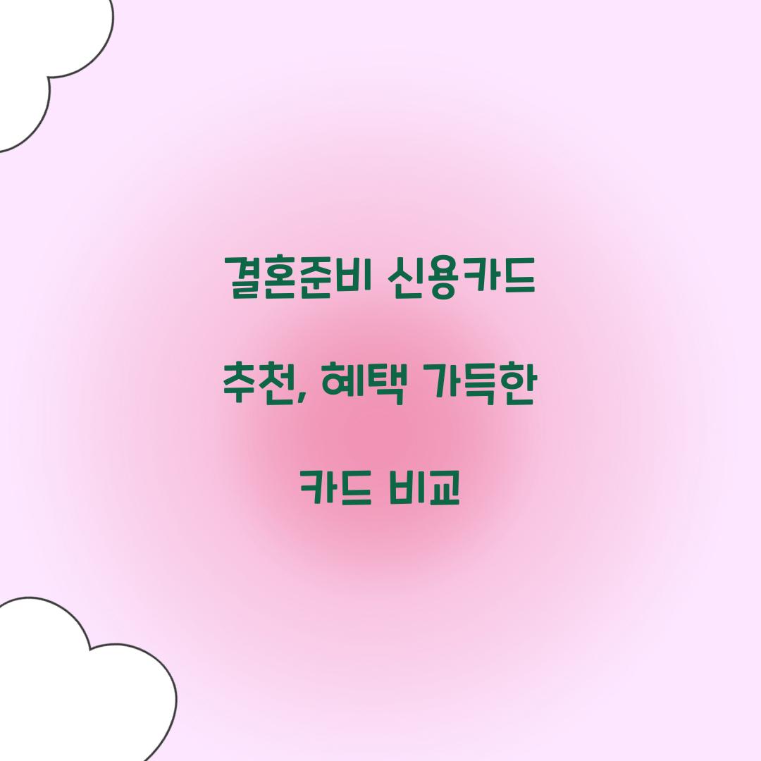 결혼준비 신용카드
