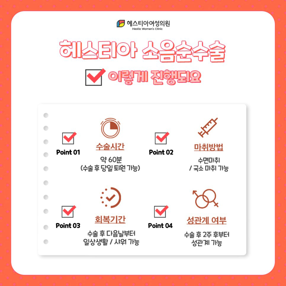 헤스티아 여성의원 소음순수술 진행방식