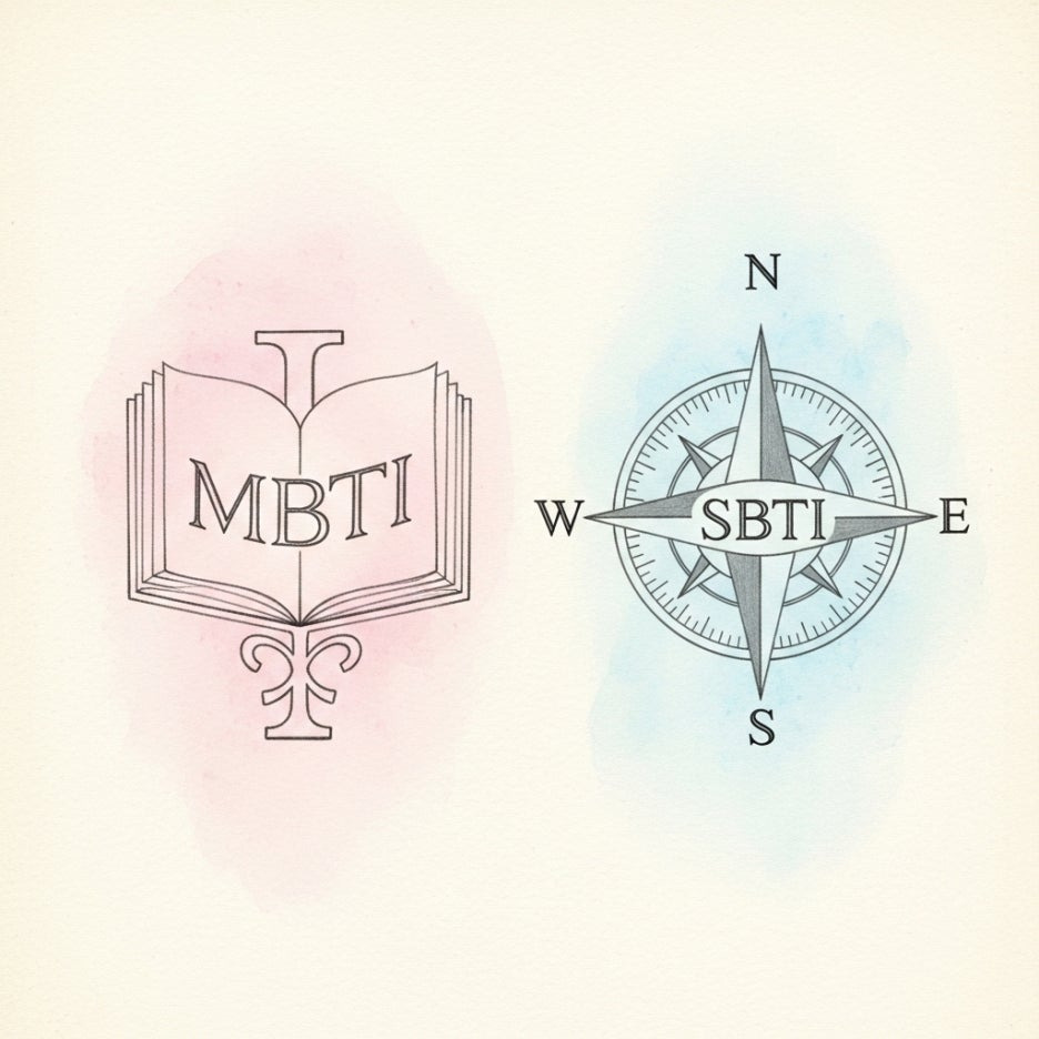 두 가지 테스트의 차이점을 시각적으로 표현한 수채화