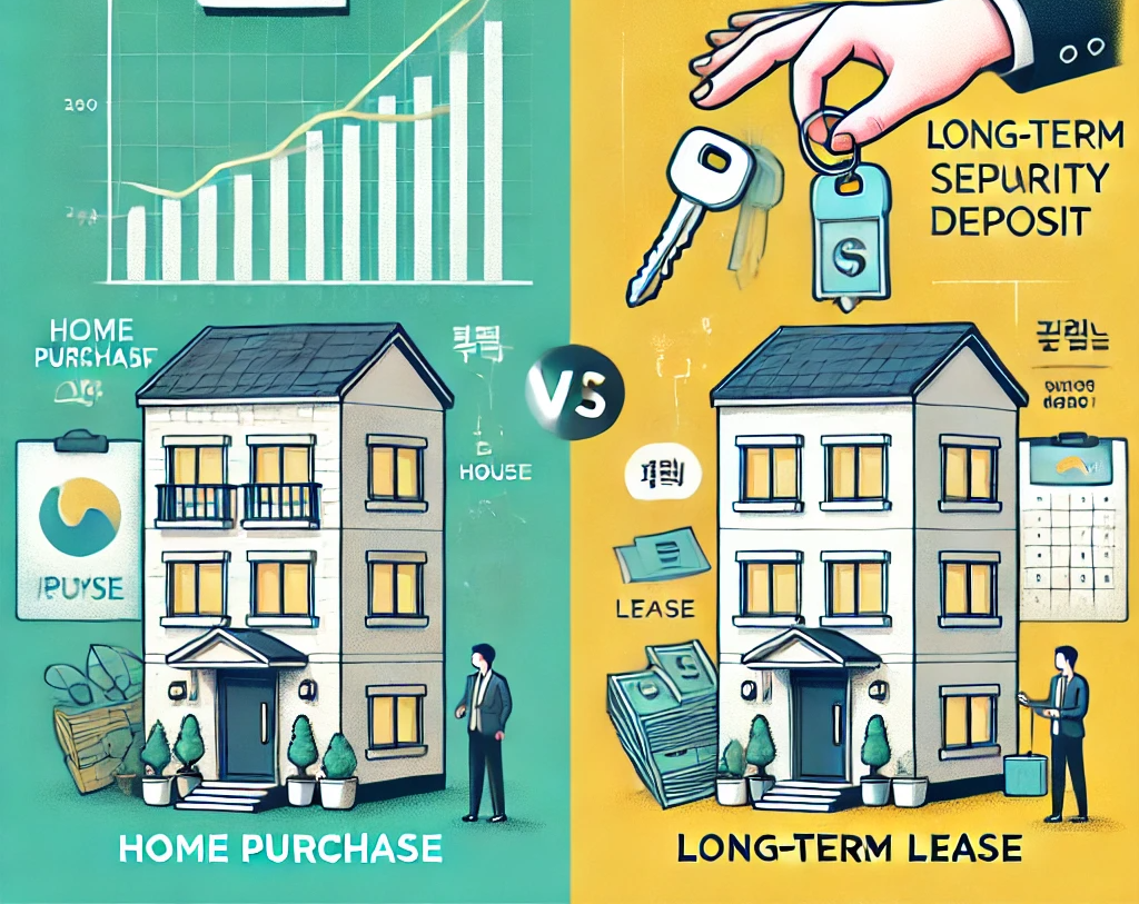 매매vs전세 비교 느낌의 사진