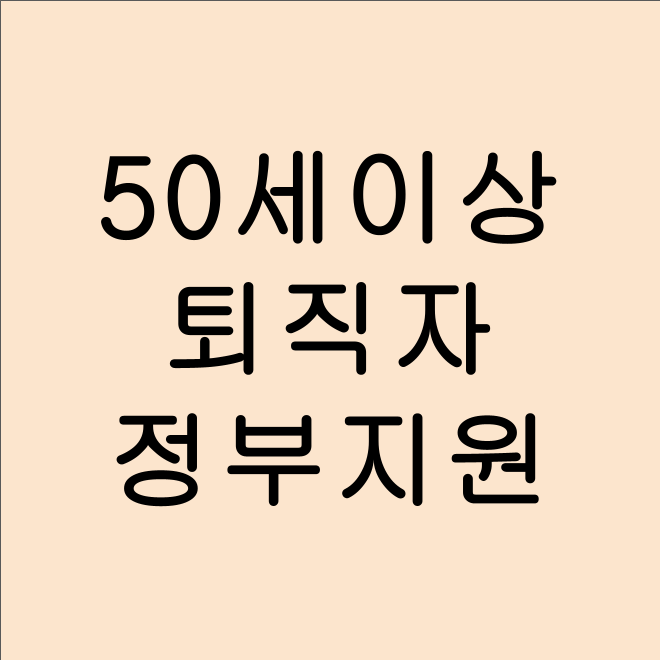 50세 이상 퇴직자를 위한 정부 지원 사업