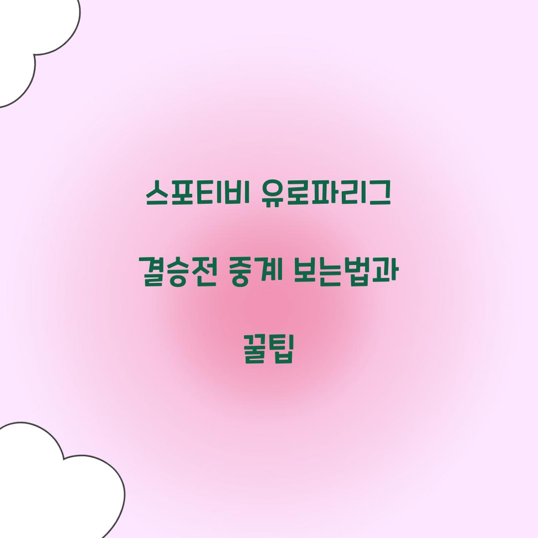 스포티비 유로파리그 결승전 중계 보는법