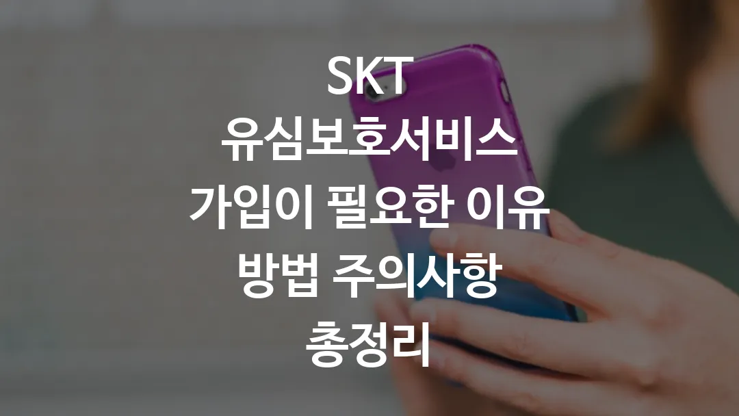 SKT 유심보호서비스 가입이 필요한 이유 방법 주의사항 총정리