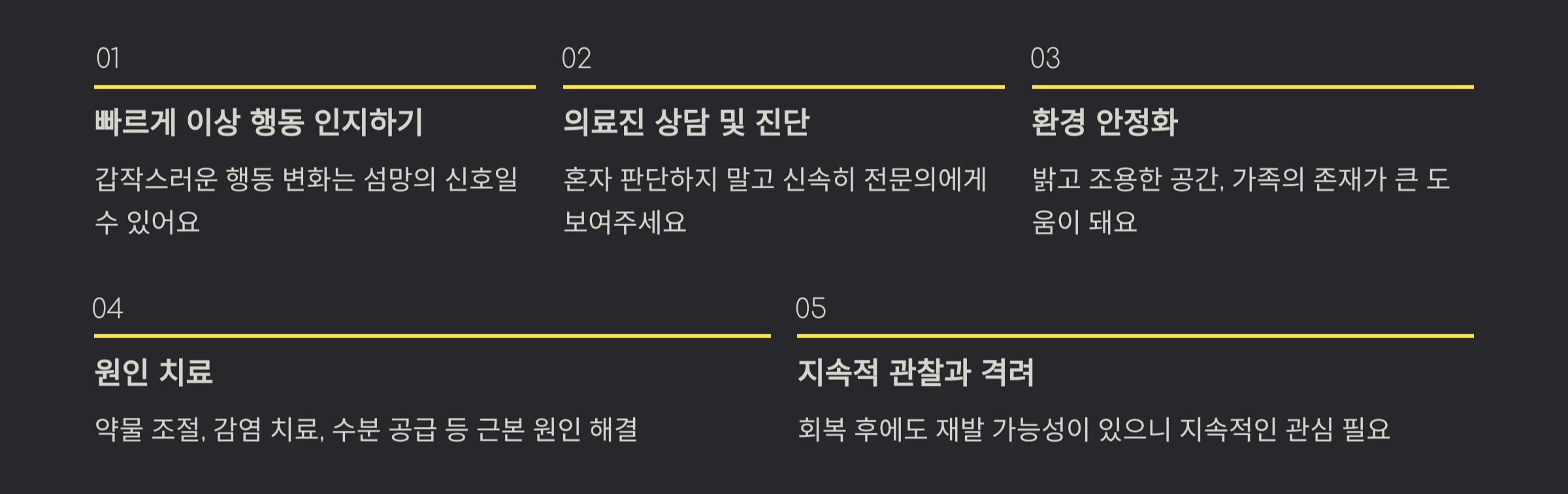 섬망 증상 대처 요령